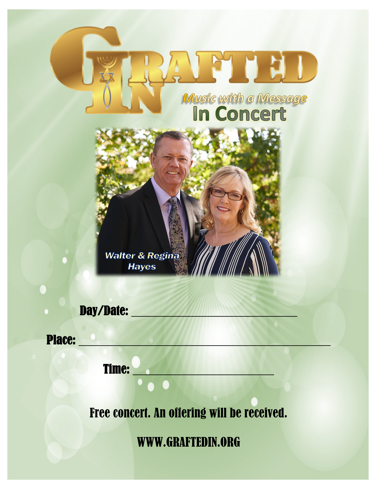 Green Background Concert Poster
